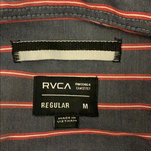 RVCA Striped Blue and Red Shirt - Picture 6 of 8